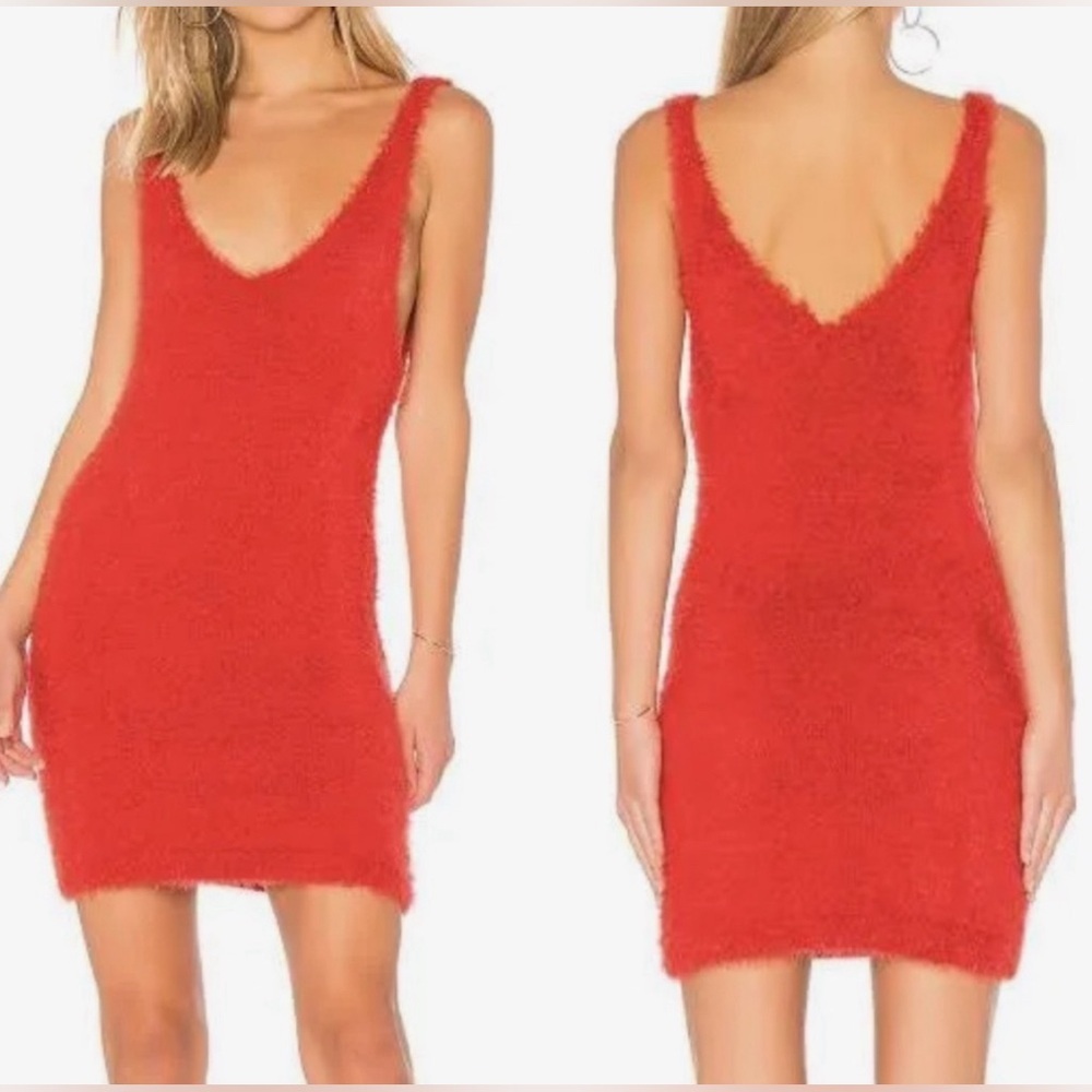 Farm Rio | NWT red fuzzy bodycon‎ mini dress